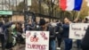 FILE - Protesters are seen at a march against Islamophobia in Paris, France, Nov. 2019. (Lisa Bryant/VOA)