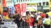 香港多個團體9月3日遊行抗議政治檢控抗爭者 (美國之音記者海彥拍攝）