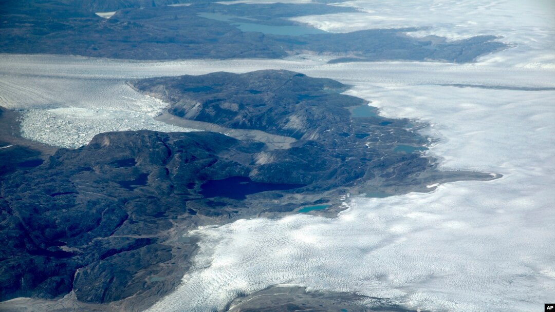 FILE - The Greenland ice sheet is seen in southeastern Greenland, Aug. 3, 2017. 
