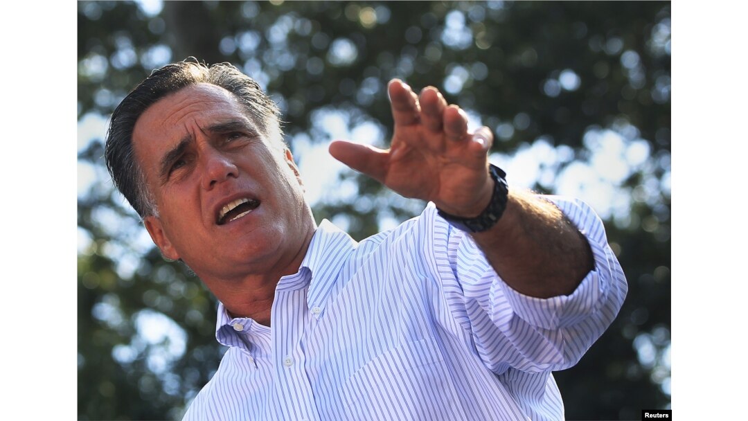 FILE - U.S. Republican presidential candidate Mitt Romney speaks during a campaign stop in St. Augustine, Florida Aug. 13, 2012.