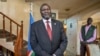 FILE - South Sudan's rebel leader Riek Machar speaks about the situation in South Sudan following last week's peace agreement with the government, in Addis Ababa, Ethiopia, Aug. 31, 2015.