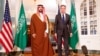 دیدار آنتونی بلینکن، وزیر امور خارجه آمریکا، و شاهزاده خالد بن سلمان آل سعود، وزیر دفاع عربستان سعودی، در واشنگتن. چهارشنبه ۱۰ آبان ١۴۰۲