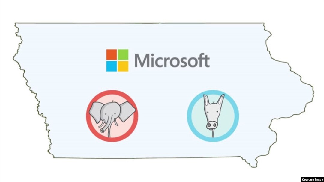 Microsoft mobile app will help tally and report caucus results, in Iowa, Feb. 1, 2016.