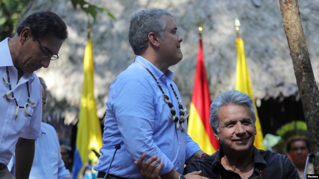 Ni el presidente de Colombia Iván Duque ni el presidente de Perú Martín Vizcarra han hablado públicamente sobre la propuesta de Ecuador.