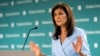 La exembajadora ante la ONU, Nikki Haley, habla en el Instituto Hudson en Washington, el miércoles 22 de mayo de 2024. (Foto AP/Cliff Owen)