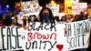Protesters march in the streets during another night of protests over the police shooting of Keith Lamont Scott in Charlotte, North Carolina, Sept. 23, 2016.