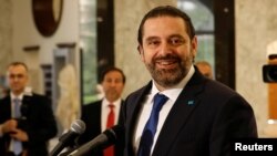Lebanon's Prime Minister-designate Saad Hariri, at the presidential palace in Baabda, Lebanon, May 24, 2018. 