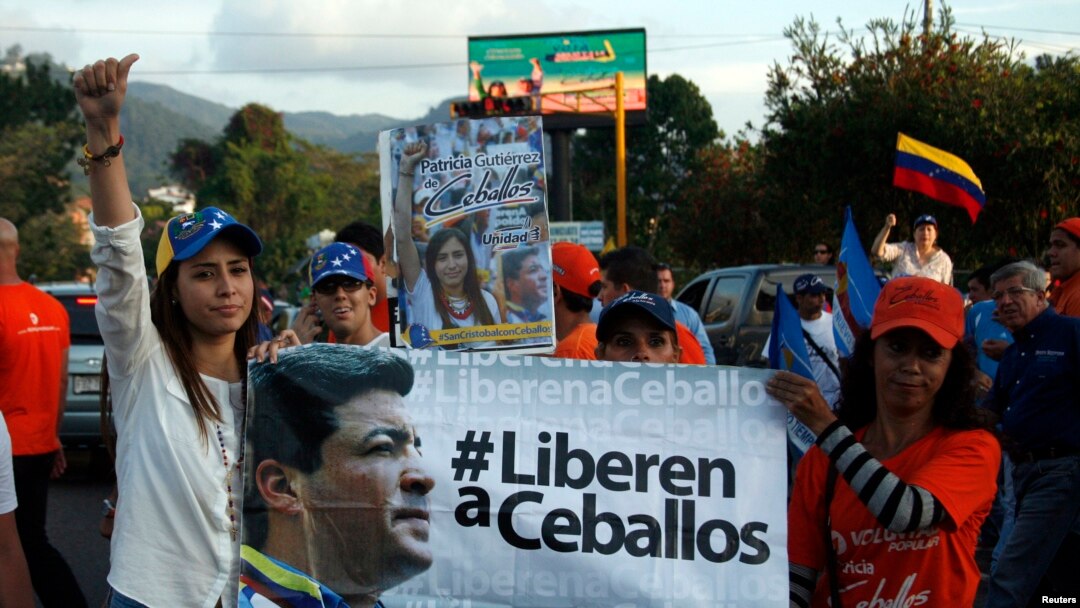 Ceballos está preso desde marzo de 2014 y se le juzga por rebelión y agavillamiento.