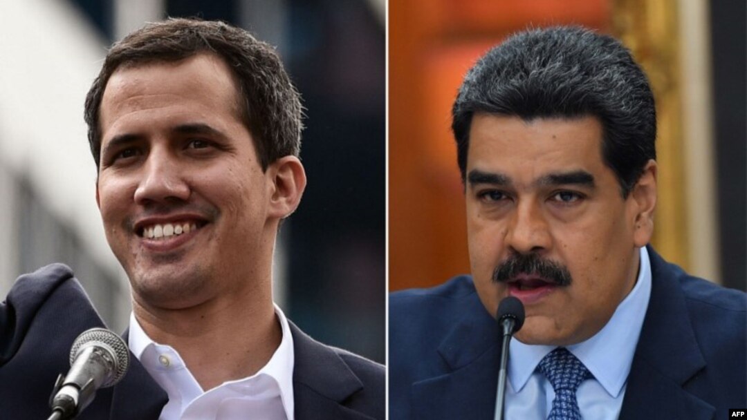 Venezuela está atrapada entre dos gobiernos, uno que lidera el presidente encargado Juan Guaidó, que tiene respaldo internacional, y el que representa Nicolás Maduro, apenas sin respaldo externo pero que tiene el apoyo de los militares de su país.