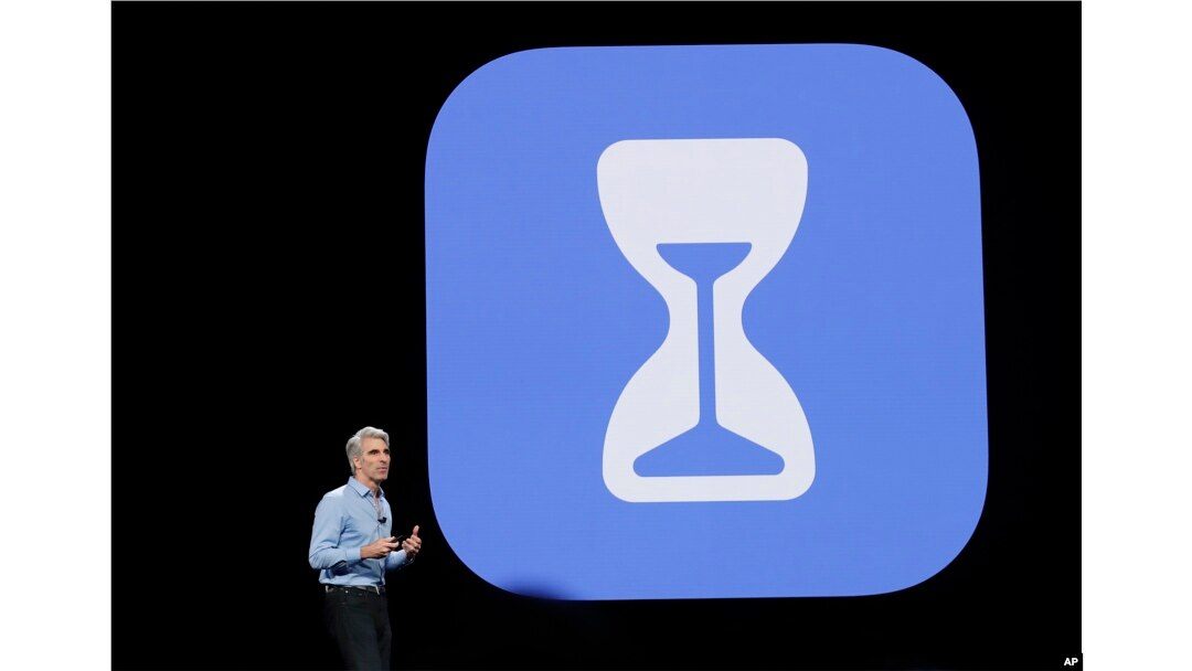 Craig Federighi, Apple's senior vice president of software engineering, speaks about the company's "Screen Time" feature during an announcement of new products at the Apple Worldwide Developers Conference, June 4, 2018, in San Jose, Calif.