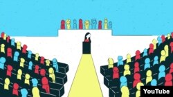 미 '국제민주연구소'가 제작한 탈북자 대상 교육 동영상의 한 장면. 북한 인권 개선을 위해 탈북자들의 증언이 중요하다고 강조하고 있다.