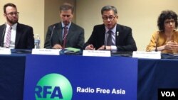 미국 워싱턴 D.C.에 있는 자유아시아방송(RFA) 사옥에서 전문가 토론회가 진행되고 있다. (자료사진)