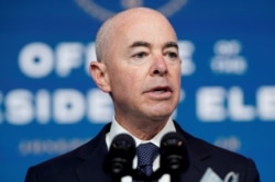 Alejandro Mayorkas, U.S. President-elect Joe Biden's nominee to be director of Homeland Security, speaks as President-elect Biden announces his national security nominees and appointees.