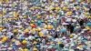 Hundreds of thousands of Muslim pilgrims listen to a sermon outside Namira Mosque in Arafat during the annual hajj pilgrimage, near the holy city of Mecca, Saudi Arabia, Saturday, Aug. 10, 2019.
