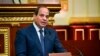 This photo provided by Egypt’s presidency media office, Egyptian President Abdel-Fattah el-Sissi addresses the chamber after he was sworn in for a second four-year term on June 2, 2018 in Cairo. 
