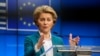 European Commission President Ursula von der Leyen addresses the media after a video-conference with G7 leaders at the European Council building in Brussels, March 16, 2020. 