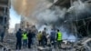 Firefighters douse a blaze at the site of an Israeli airstrike in the Ghobeiry neighborhood of Beirut's southern suburbs on Nov. 15, 2024, amid the ongoing war between Israel and Hezbollah.