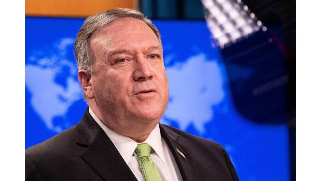 ARCHIVO- El Secretario de Estado de los Estados Unidos Mike Pompeo habla a los medios de comunicación en el Departamento de Estado en Washington, DC, EE.UU., 20 de mayo de 2020.