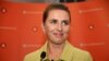 Social Democratic leader Mette Frederiksen delivers a speech in Copenhagen, Denmark, June 6, 2019.