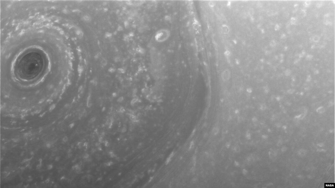 This view from NASA's Cassini spacecraft was obtained about two days before its first close pass by the outer edges of Saturn's main rings during its penultimate mission phase.