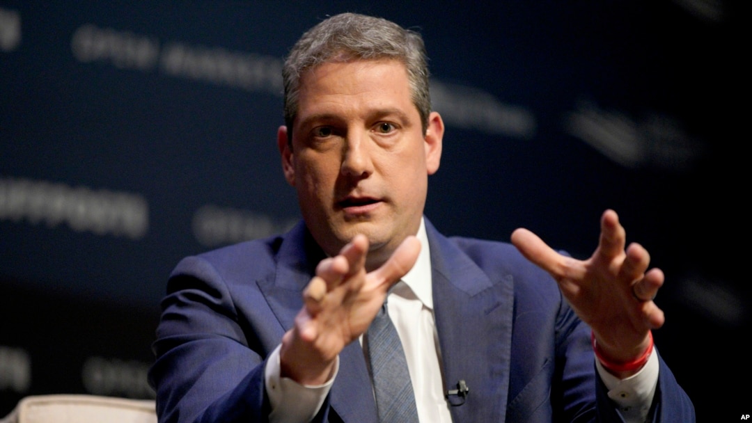 FILE - Rep. Tim Ryan, D-Ohio, speaks at the Heartland Forum on the campus of Buena Vista University in Storm Lake, Iowa, March 30, 2019. 