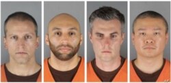 Los policías implicados en la muerte de George Floyd, de izquierda a derecha, Derek Chauvin, Alexander Kueng, Thomas Lane y Tou Thao.