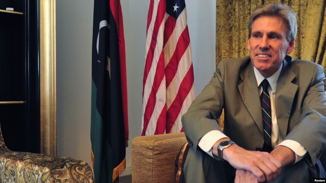 FILE - Ambassador Christopher Stevens is pictured at his residence in Tripoli, Libya, June 28, 2012. 