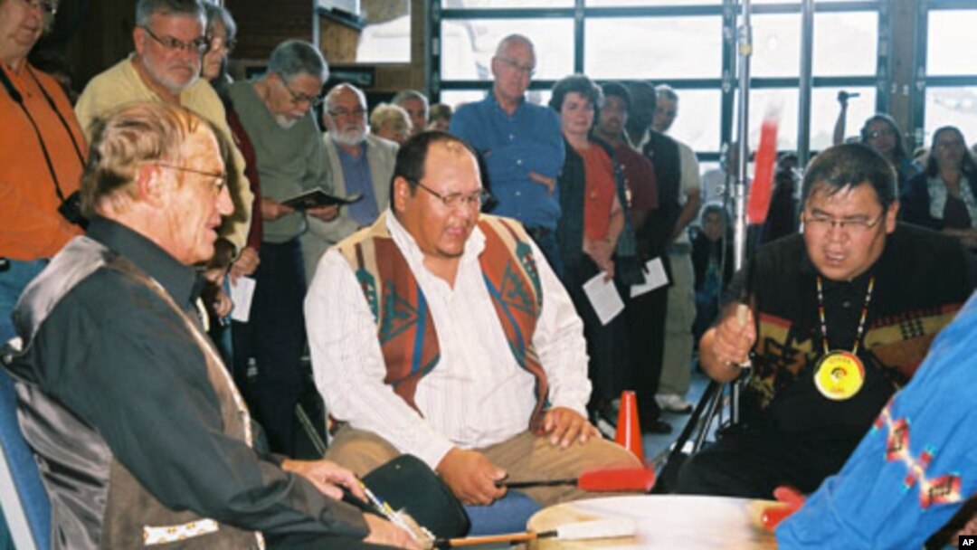 The Porcupine Singers perform as part of The Lakota Music Project. Ronnie Theisz (left), professor emeritus of American Indian Studies at Black Hills State University, has been with the group since 1972.