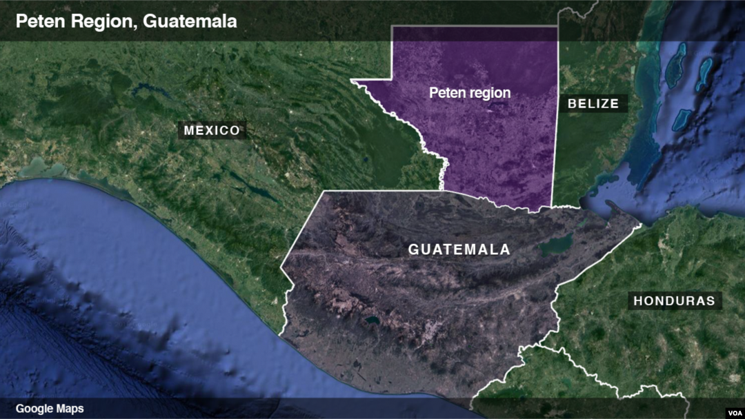 Región de Peten, Guatemala. Descubren estructuras que muestran que alrededor de 15 millones de personas vivían en la región de Peten, tres veces más de lo que se pensaba.