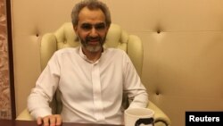 Saudi Arabian billionaire Prince Alwaleed bin Talal sits for an interview with Reuters in the office of the suite during his detention, at the Ritz-Carlton in Riyadh, Saudi Arabia, Jan. 27, 2018.
