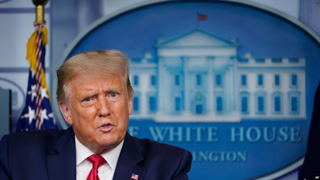 President Donald Trump speaks during a news conference at the White House in Washington, Sept. 10, 2020. 