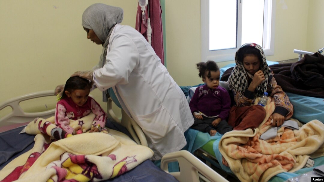 Children, who Libyan forces said left the last cluster of buildings controlled by Islamic State in the group's former stronghold of Sirte, receive medical treatment in a hospital in Misrata, Libya, Dec. 4, 2016. UNICEF says more than 500,000 children in Libya need help.