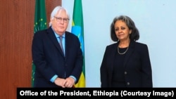 የተባበሩት መንግሥታት የሰብዓዊ ጉዳዮች ምክትል ዋና ፀሀፊ እና የአስቸኳይ ጊዜ እርዳታ አስተባባሪ ማርቲን ግሪፊትስ እና የኢትዮጵያ ፕሬዚደንት ሳህለወርቅ ዘውዴ