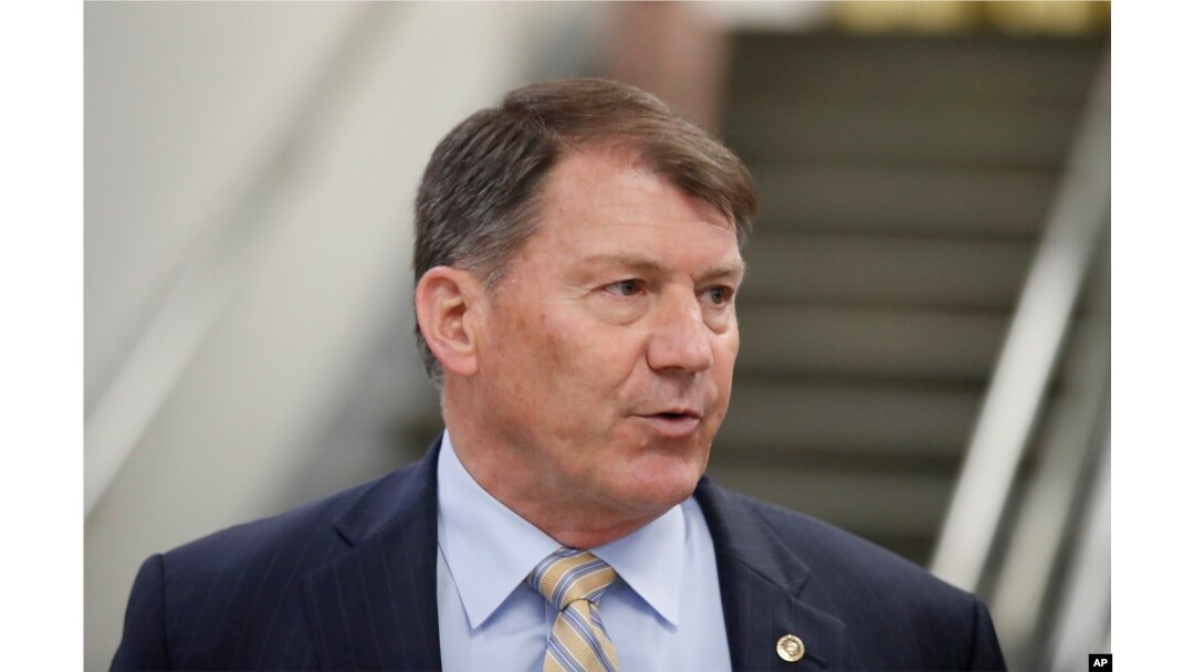 FILE - Sen. Mike Rounds, R-S.D., speaks on Capitol Hill, May 17, 2018.