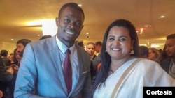 alisto do Nascimento, presidente do CNJ, com Jayathma Wyckramanayake, enviada especial para a juventude