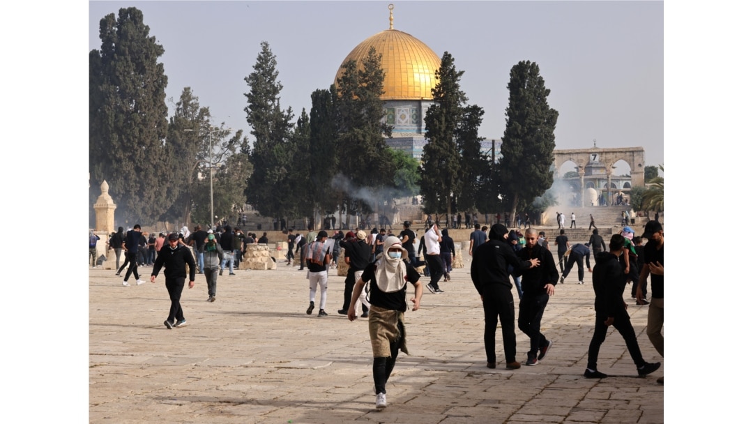 Al-Aqsa masjidi atrofidagi manzara, 11-may, 2021