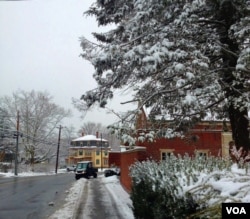 Smith House dorm in the winter