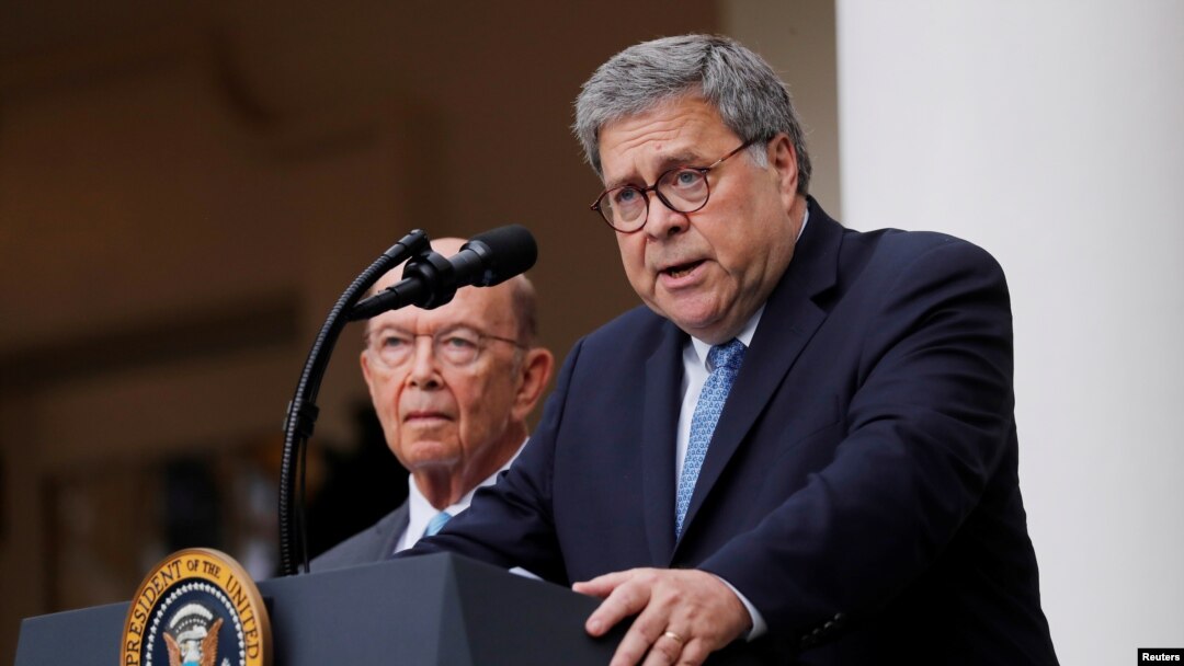 El secretario de Justicia de EE.UU., William Barr, señalado por ordenar enfrentar recientes manifestaciones con gas pimienta en las inmediaciones de la Casa Blanca.