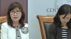 미국 워싱턴을 방문한 이나다 도모미 일본 방위상(왼쪽)이 15일 전략국제문제연구소(CSIS)에서 열린 간담회에서 북한의 위협에 대한 질문에 답하고 있다. CSIS 웹캐스트 캡쳐 화면.