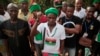 FILE - Members of the Biafran separatist movement are seen gathered at an event in Umuahia, Nigeria, May 28, 2017.