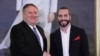 El Salvador's President Nayib Bukele speaks during a meeting with U.S. Secretary of State Mike Pompeo at the Presidential House in San Salvador, El Salvador, Sunday, July 21, 2019. 