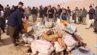 حریق ۳۷۷ کیلوگرام مواد مخدر در بادغیس