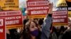 FILE - Students of Bogazici University rally against President Recep Tayyip Erdogan's appointment of a new rector for the school, in Istanbul, Turkey, March 27, 2021.