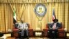 FILE - Gen. Abdel-Fattah Burhan, left, head of Sudan’s Sovereign Council, meets with South Sudan’s President Salva Kiir, in Juba, South Sudan, Oct. 14, 2019. The council has ordered the closure of Sudan's borders with Libya and Central African Republic.