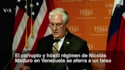 Tillerson llama "hostil y corrupto" al régimen de Nicolás Maduro