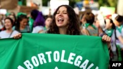 Activists supporting the decriminalization of abortion in Mexico march in Guadalajara, Mexico, Sept. 28, 2019, during activities in the framework of the International Safe Abortion Day.