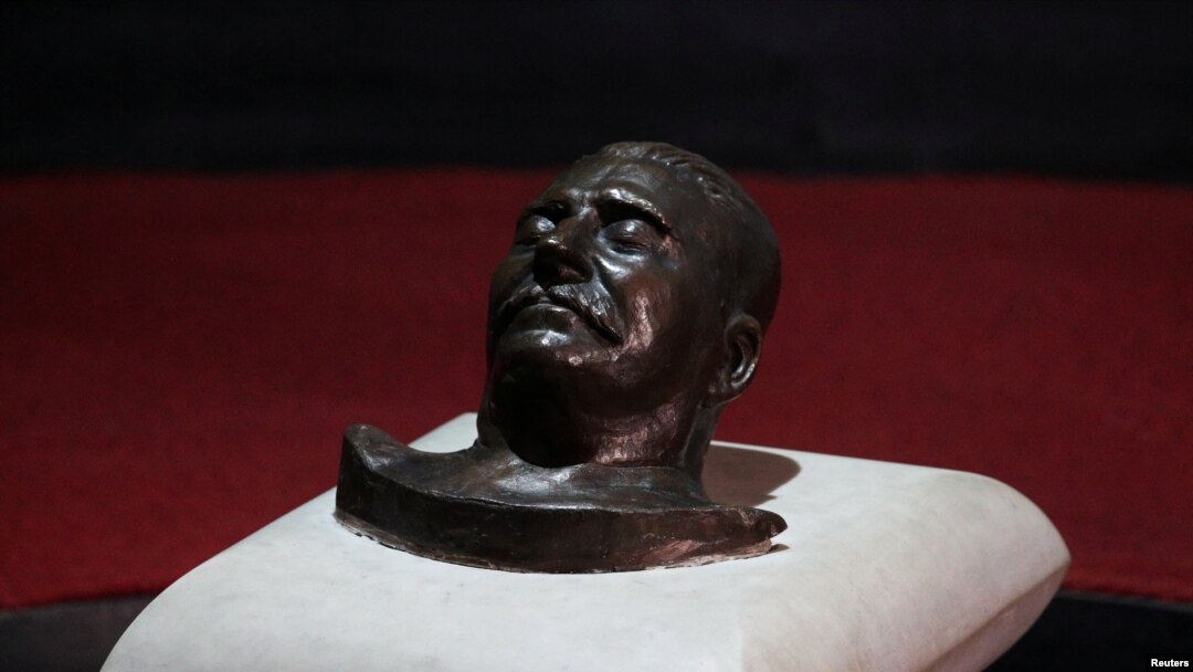 The death mask of Soviet leader Joseph Stalin is exhibited at a museum in his hometown of Gori