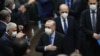 FILE - Turkish president and leader of the ruling Justice and Development Party (AKP), Recep Tayyip Erdogan (C) is seen a party meeting at the Grand National Assembly of Turkey, in Ankara, May 26, 2021. 