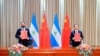Laureano Ortega Murillo, hijo del presidente Daniel Ortega y de la vicepresidenta Rosario Murillo, firmó el acuerdo de restablecimiento de las relaciones con China el 10 de diciembre de 2021 en China. Foto cortesía de 19 Digital.