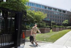 The British embassy is seen in Washington.